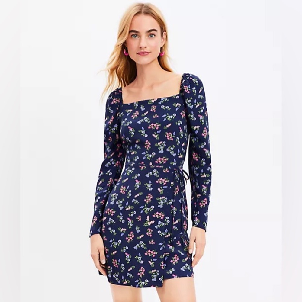 LOFT Square Neck Wrap Dress NWT Size 16